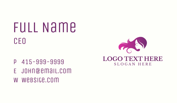 Feminine Hair Salon Business Card Design Image Preview