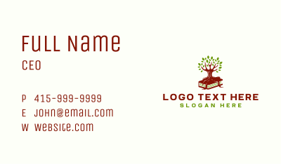 Tree Book Publishing Business Card Image Preview