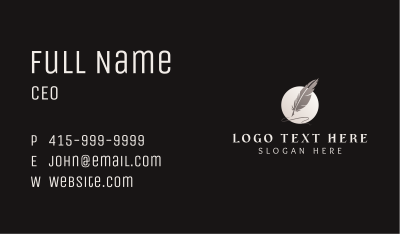 Author Writing Quill  Business Card Image Preview
