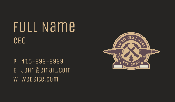 Carpentry Lumberjack Tools Business Card Design Image Preview