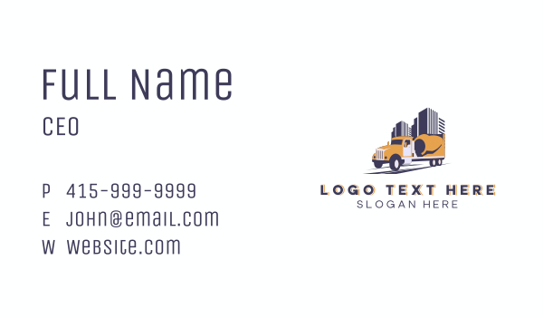 Urban Cement Mixer Truck Business Card Design Image Preview