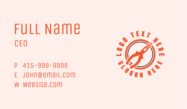 Pliers Technician Tool Business Card Design Image Preview