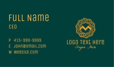 Intricate Gold Letter  Business Card