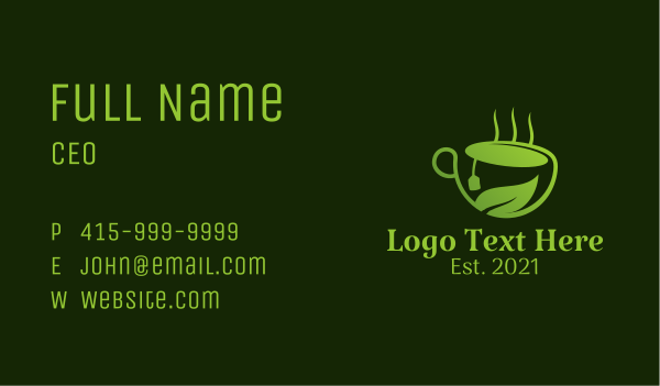 Natural Herbal Tea Business Card Design Image Preview