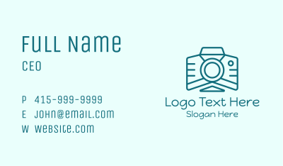 Blue Minimalist Camera Business Card Image Preview
