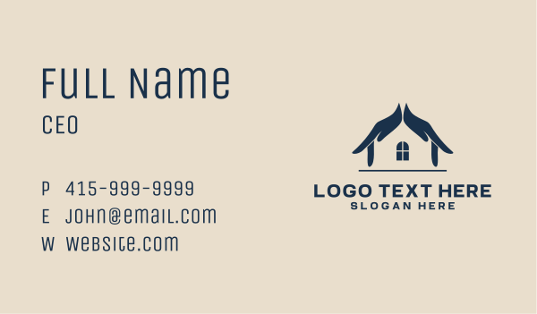 House Hand Shelter Business Card Design Image Preview