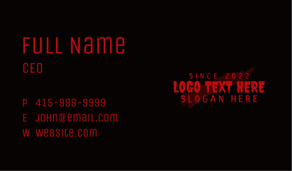 Bloody Thriller Wordmark Business Card Design Image Preview