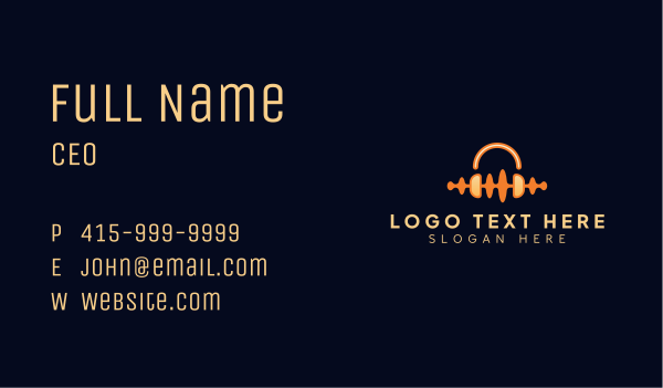 Headphone Music Production Business Card Design Image Preview