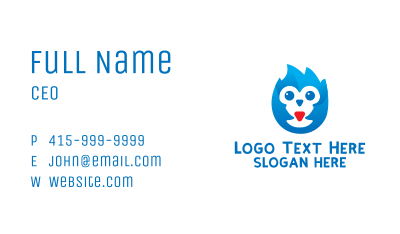 Blue Baby Owl Business Card