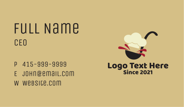 Chef Kitchen Ladle  Business Card Design Image Preview