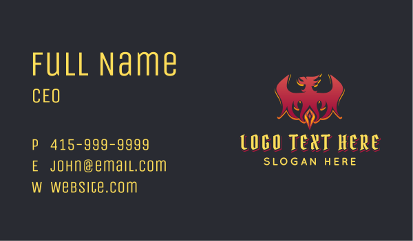 Red Phoenix Gem Business Card Design Image Preview