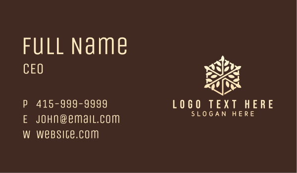 Natural Leaves Hexagon  Business Card Design Image Preview