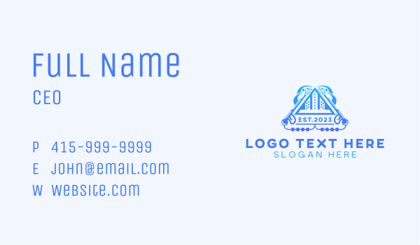 Building Industrial Power Cleaning Business Card Design Image Preview