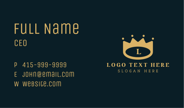 Deluxe Crown Lettermark Business Card Design Image Preview