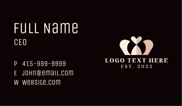 Premium Crown Heart Business Card Design Image Preview