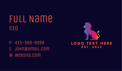Gradient Lion Animal Business Card Image Preview