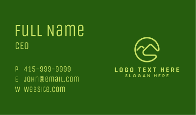 Green Mountain Letter C  Business Card Image Preview