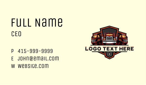 Trailer Truck Cargo Business Card Design Image Preview