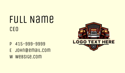 Trailer Truck Cargo Business Card Image Preview