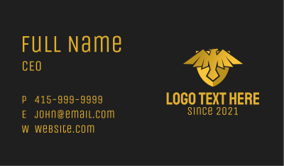 Golden Falcon Shield  Business Card Image Preview