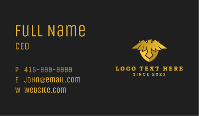 Golden Falcon Shield  Business Card Image Preview