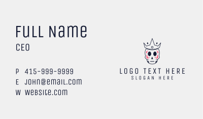King Sugar Skull Business Card Image Preview