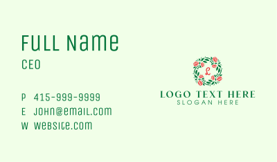 Rose Ornament Wreath Business Card Image Preview