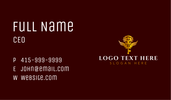 Premium Wing Key  Business Card Design Image Preview