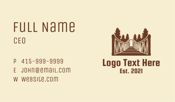 Forest Hanging Bridge Business Card Design Image Preview