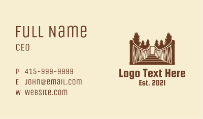 Forest Hanging Bridge Business Card Image Preview