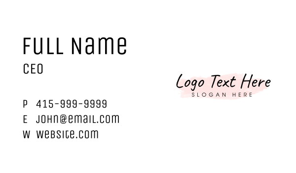 Generic Handwritten Wordmark Business Card Design Image Preview