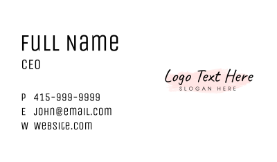 Generic Handwritten Wordmark Business Card Image Preview