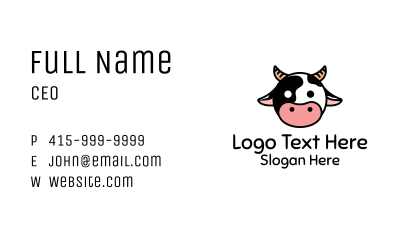Cute Cow Head Business Card Image Preview