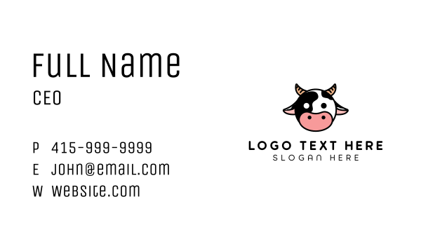 Cute Cow Head Business Card Design Image Preview