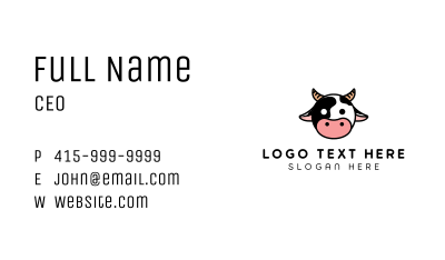 Cute Cow Head Business Card Image Preview