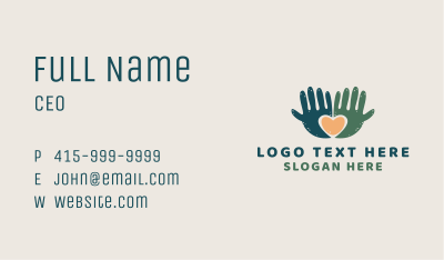 Love Care Hands  Business Card