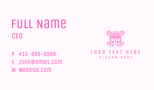 Cute Girl Doll  Business Card Design Image Preview