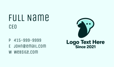 Dog Chat Bubble Business Card Image Preview