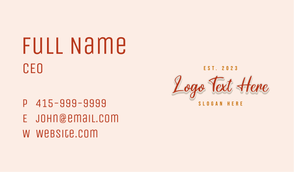 Cursive Feminine Wordmark Business Card Design Image Preview