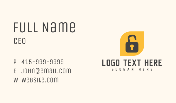 Unlock Padlock Locksmith Business Card Design Image Preview