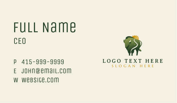 Buffalo Bison Pathway Business Card Design Image Preview