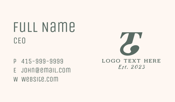 Letter T Enterprise Business Card Design Image Preview