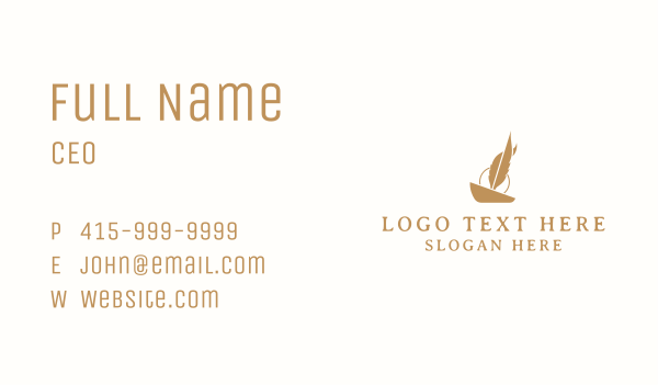 Feather Blogger Pen Business Card Design Image Preview