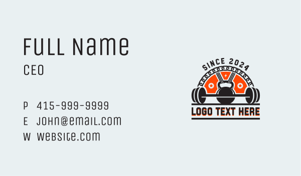 Kettlebell Dumbbell Gym Business Card Design Image Preview