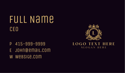 Luxury Wreath Royalty Business Card Image Preview
