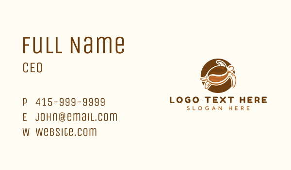 Organic Coffee Tortoise  Business Card Design Image Preview