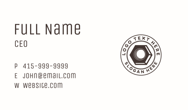 Hex Screw Nut Business Card Design Image Preview