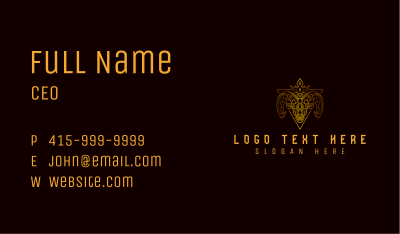 Occult Goat Crown Business Card Image Preview