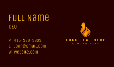 Fire Chicken Restaurant Business Card Image Preview