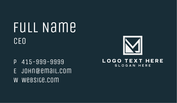 Letter M Entrepreneur  Business Card Design Image Preview